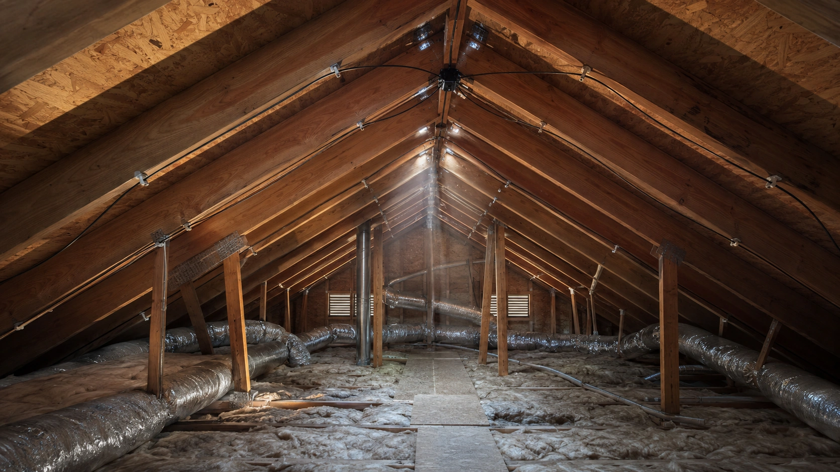 20 and 40 meter bent fan dipole installed inside an attic