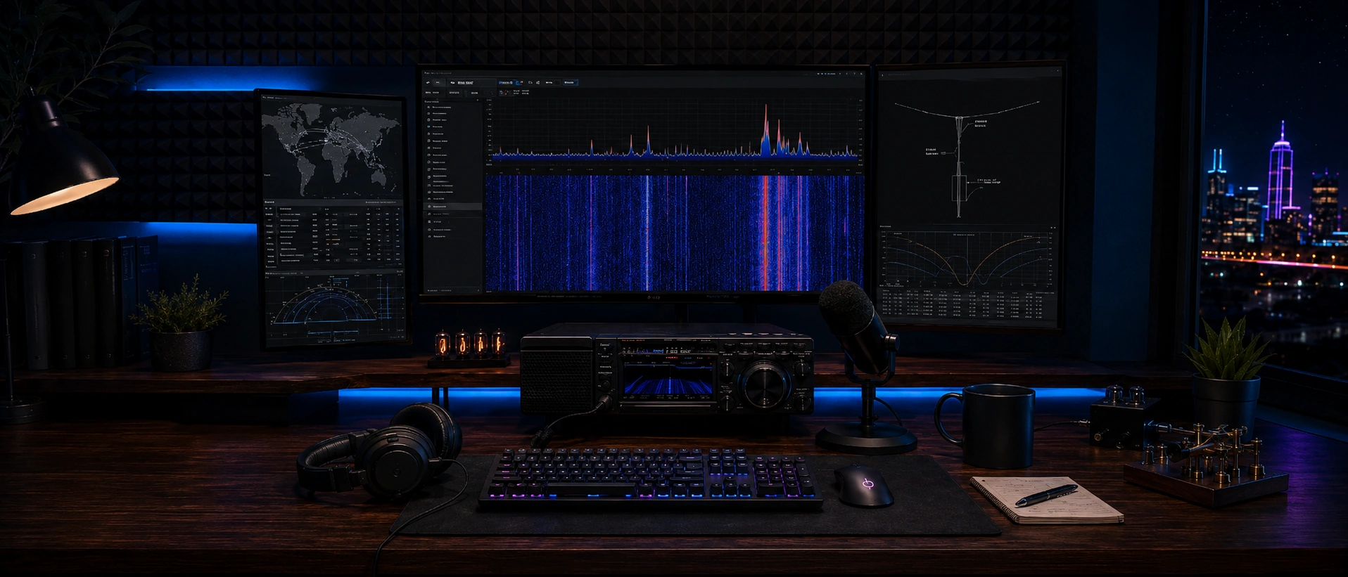 Cyberpunk attic dipole station illustration