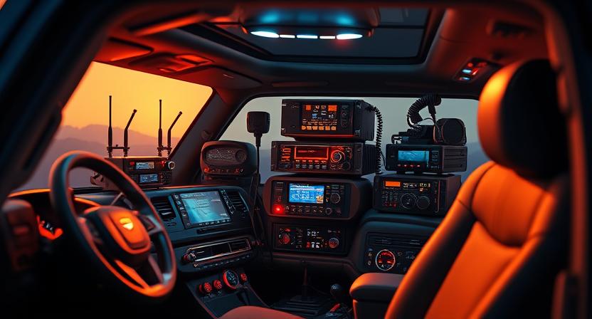 Mobile radio setup in SUV
